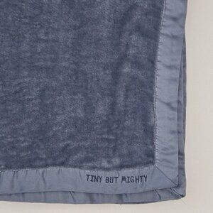 Carter's TINY BUT MIGHTY Solid Blue Fleece Baby Blanket Satin Trim 27x40